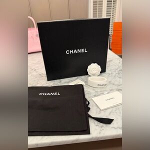 CHANEL Black and White shoes box  , with dust  bags.